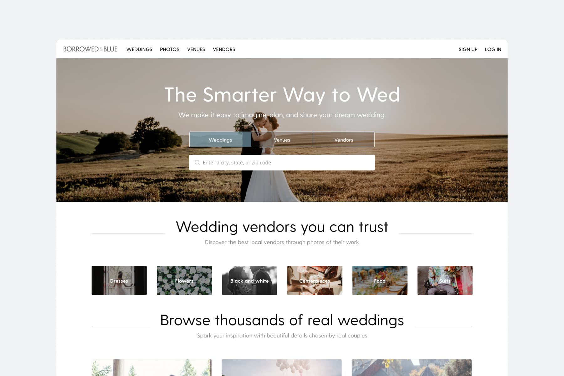 Borrowed & Blue interface