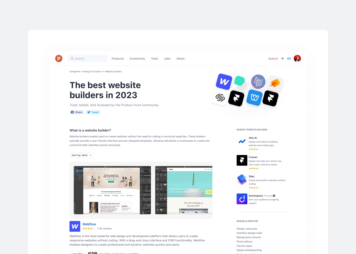 Product Hunt features
