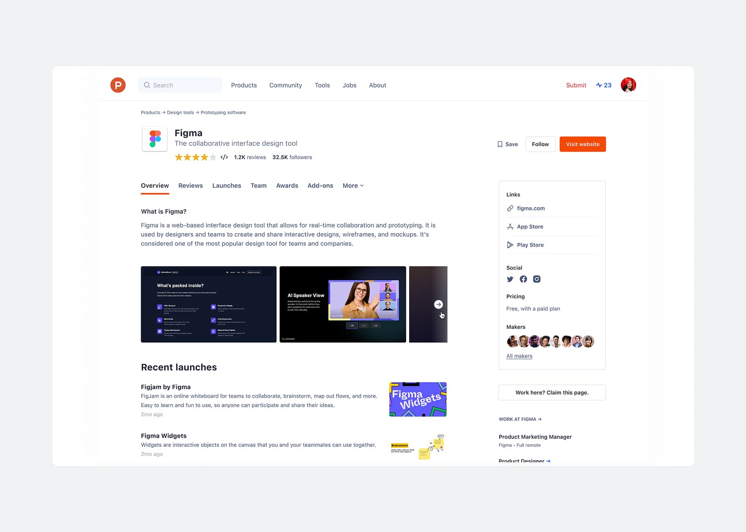 Product Hunt interface